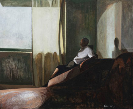 《房间⾥》 100cmx120cm 布面油画 2021 