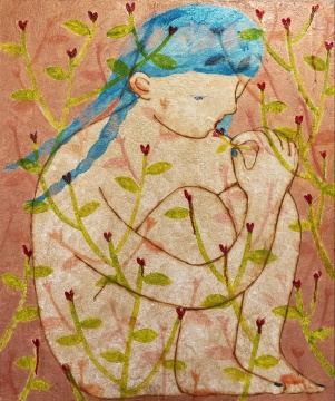 山下宏子《SecretGarden 1》 65.2×53cm&nbsp;布面油画&nbsp;&nbsp;2021&nbsp; 