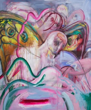 金海生《蝴蝶人的无题》 162×130cm&nbsp;布面油画 2021 