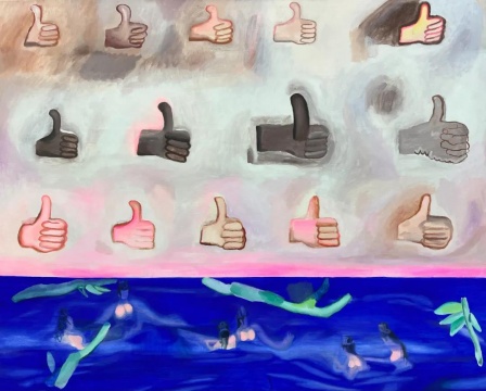 苏华 《点赞》&nbsp;170×140cm&nbsp;布面油画 2021 