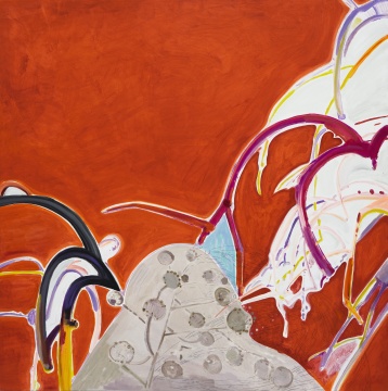 《心中》120×120cm 布面油彩，丙烯，油性记号笔&nbsp; 2019 