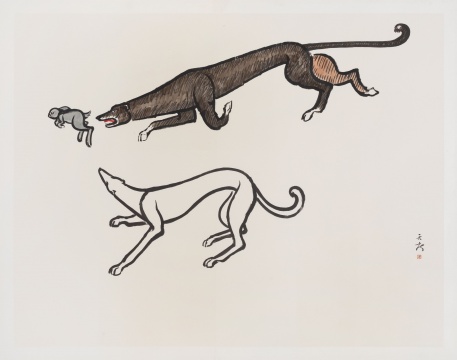 仝天庆《追》240×310cm&nbsp;纸本水墨设色&nbsp;2022&nbsp; &nbsp; 