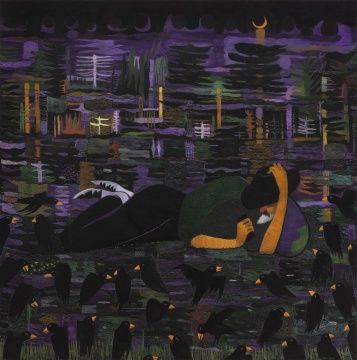 代洲《草地上的午夜》150x150cm 布面油画 2020-21 