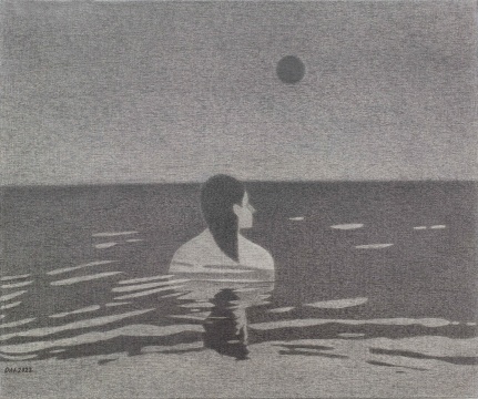 代洲《沉没之前》50x60cm 布面铅笔 2022 