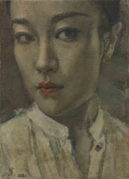 黄亮《肖像》30x22cm 布面油画 2021 