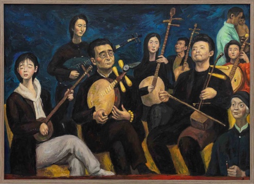 秦琦《民乐》77x107.5cm 纸上油画 2021 