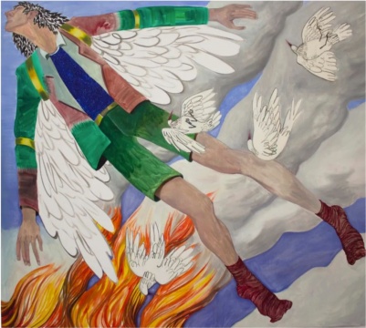 丁士伦《Icarus》160×180cm&nbsp;布面油画 2021&copy;&nbsp;丁士伦,&nbsp;图片由艺术家提供 