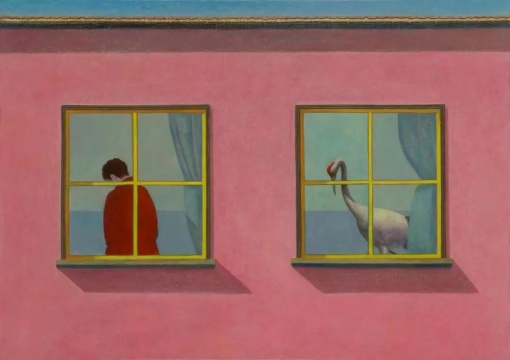 王明之 《同窗》&nbsp;70×50cm &nbsp;布面坦培拉 2021 &copy;&nbsp;王明之,&nbsp;图片由艺术家提供&nbsp; 