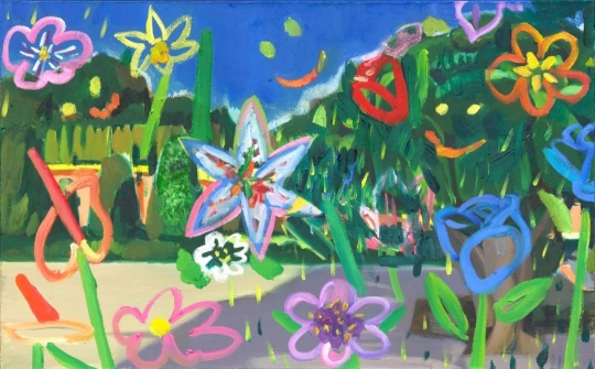 谢玄玄《误入百花深处2》80×50cm 布面油画 2021&nbsp; &copy; 谢玄玄,&nbsp;图片由艺术家提供 