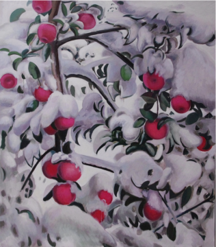 张文钦《&nbsp;被雪覆盖的苹果树》&nbsp;150×130cm 布面油画 2021&nbsp;&copy;&nbsp;张文钦,&nbsp;图片由艺术家提供 
