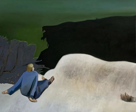 《白色坡地》 布面油画，150x180cm，2021 