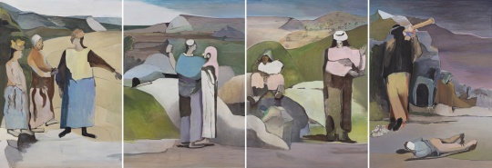 《黛青色的天边》&nbsp; &nbsp;布面油画&nbsp; 250x720cm 2021-2022 