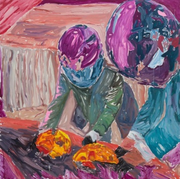 《居民-金球 1》168×168cm 布面油画 2021 