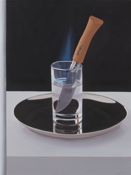 《火焰与刀 》&nbsp;40×30cm 布面油画 2021 