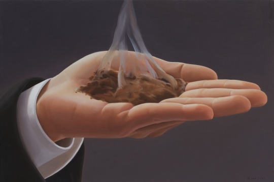 《手中火焰》20×30cm布面油画&nbsp;2021&nbsp; 