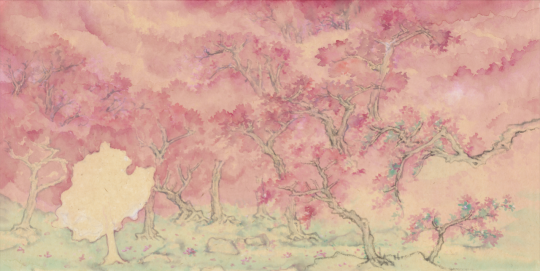 《桃花源1》&nbsp;68.4x34.5cm&nbsp;纸本设色&nbsp;2022 