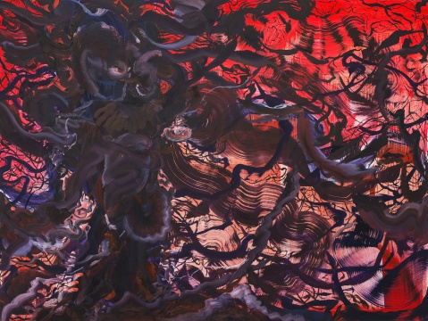 《树 #59》150 x 200 cm&nbsp;油画棒 布面油画 2022 &nbsp; 