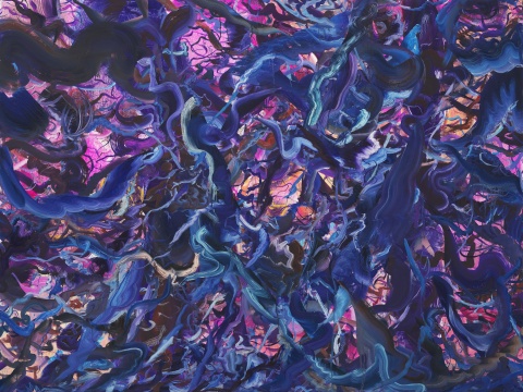 《树 #53》150 x 200 cm 油画棒 布面油画&nbsp;2022 &nbsp; 