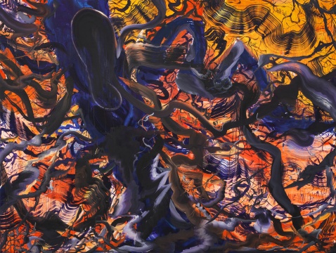 《树 #58》150 x 200 cm&nbsp;油画棒 布面油画 2022 &nbsp; &nbsp; 
