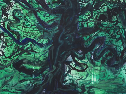 《树 #57》150 x 200 cm&nbsp;油画棒 布面油画 2022 &nbsp; &nbsp; 