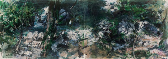 《悠想清沂28》 50×150cm 纸本丙烯 2017 