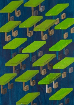 于朋《加油站》52×37cm&nbsp;纸上综合材料 2019 