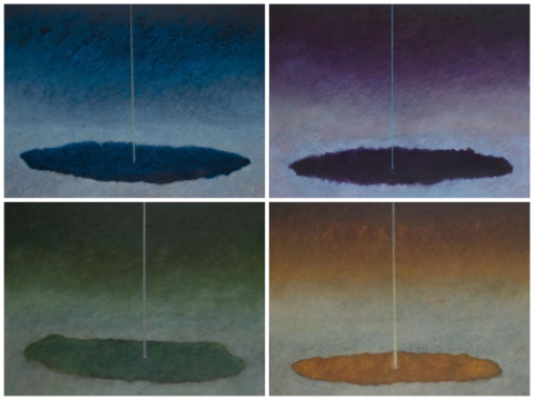 于朋《光线四联》80×100cm×4 布面油画 2020 
