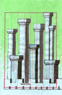于朋《劳动合同》18×28cm&nbsp;纸上综合材料 2019 