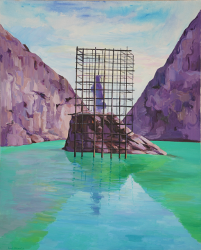 刘唯艰《以此命名为天鹅湖》（Named Swan Lake After This）210×170cm 2020