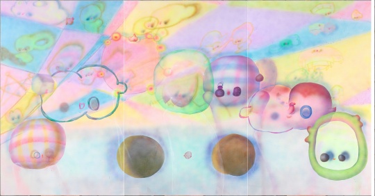 《走到了》360×190cm 布面丙烯、树脂 2022 