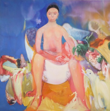 陈彧君，《锡兰山》 ，2007，亚麻布上综合材料，200×200 cm&nbsp; 