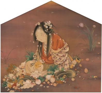 林静云《林园中心 》绢本设色 164×180cm &nbsp;2022 