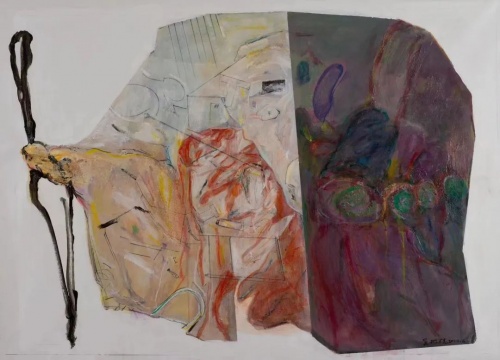 《打虎上山》108×150cm&nbsp;纸本综合材料&nbsp;2022 